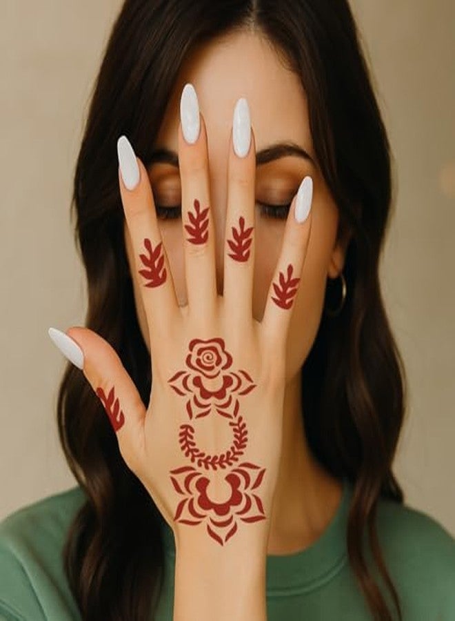 VANVATI Combo Mehndi Stencil Sticker Featuring Flower Patterns for Parties Festivals and Special Functions - Image 4